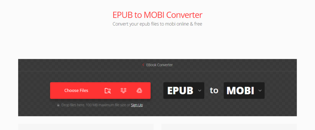 Convert EPUB to MOBI