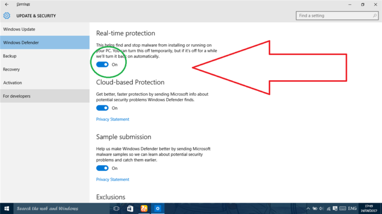 how to enable windows defender