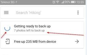 What does "Google Photos getting ready to backup" mean?