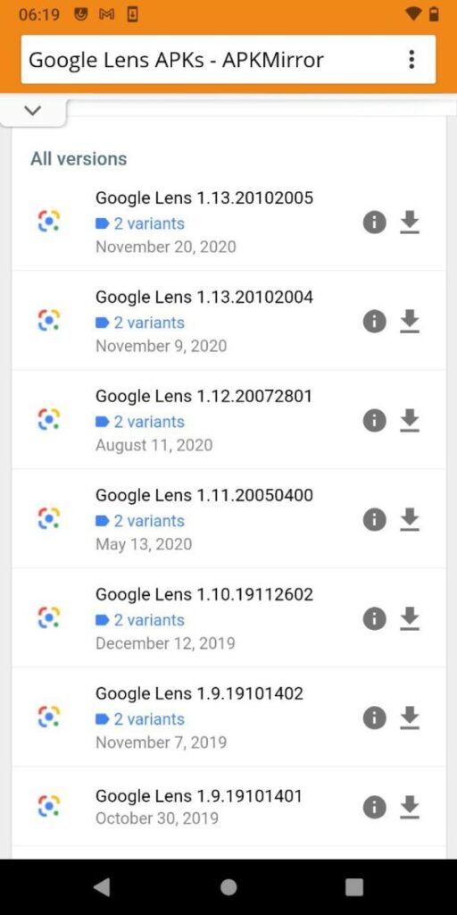 Google Lens on APK Mirror