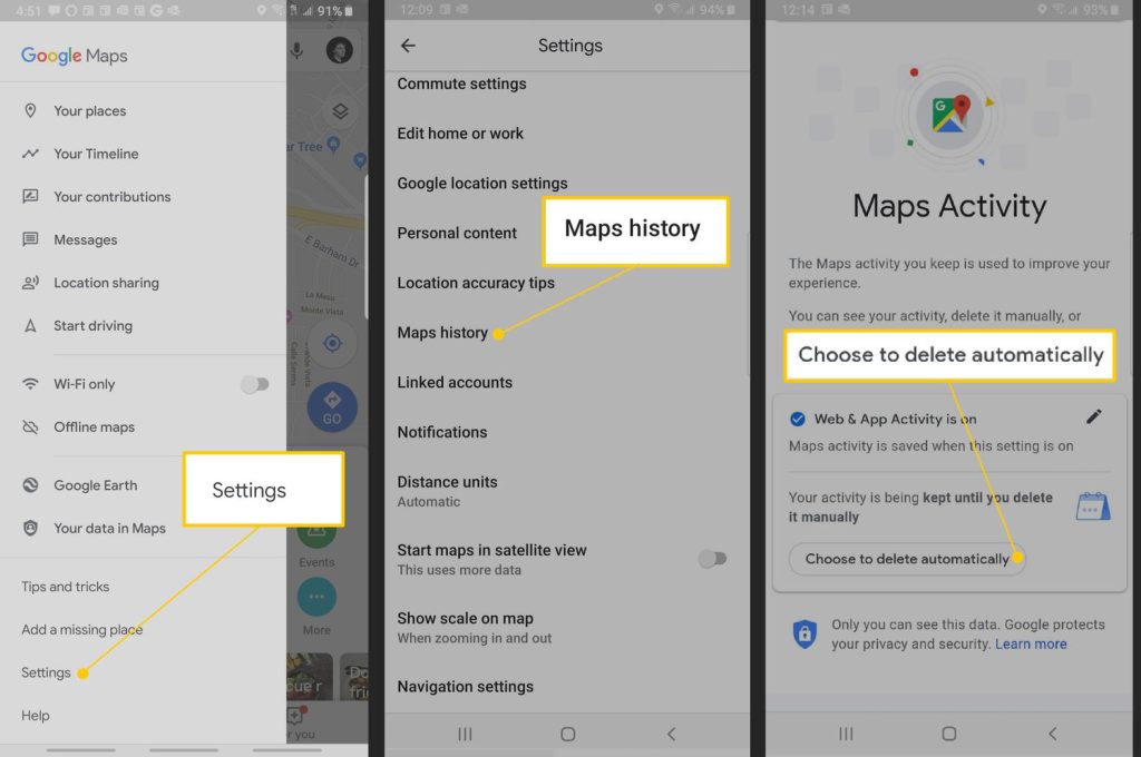 How to Clear Google Maps and Other Google Apps History