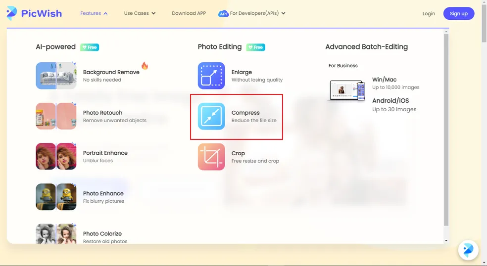 How to compress images with PicWish